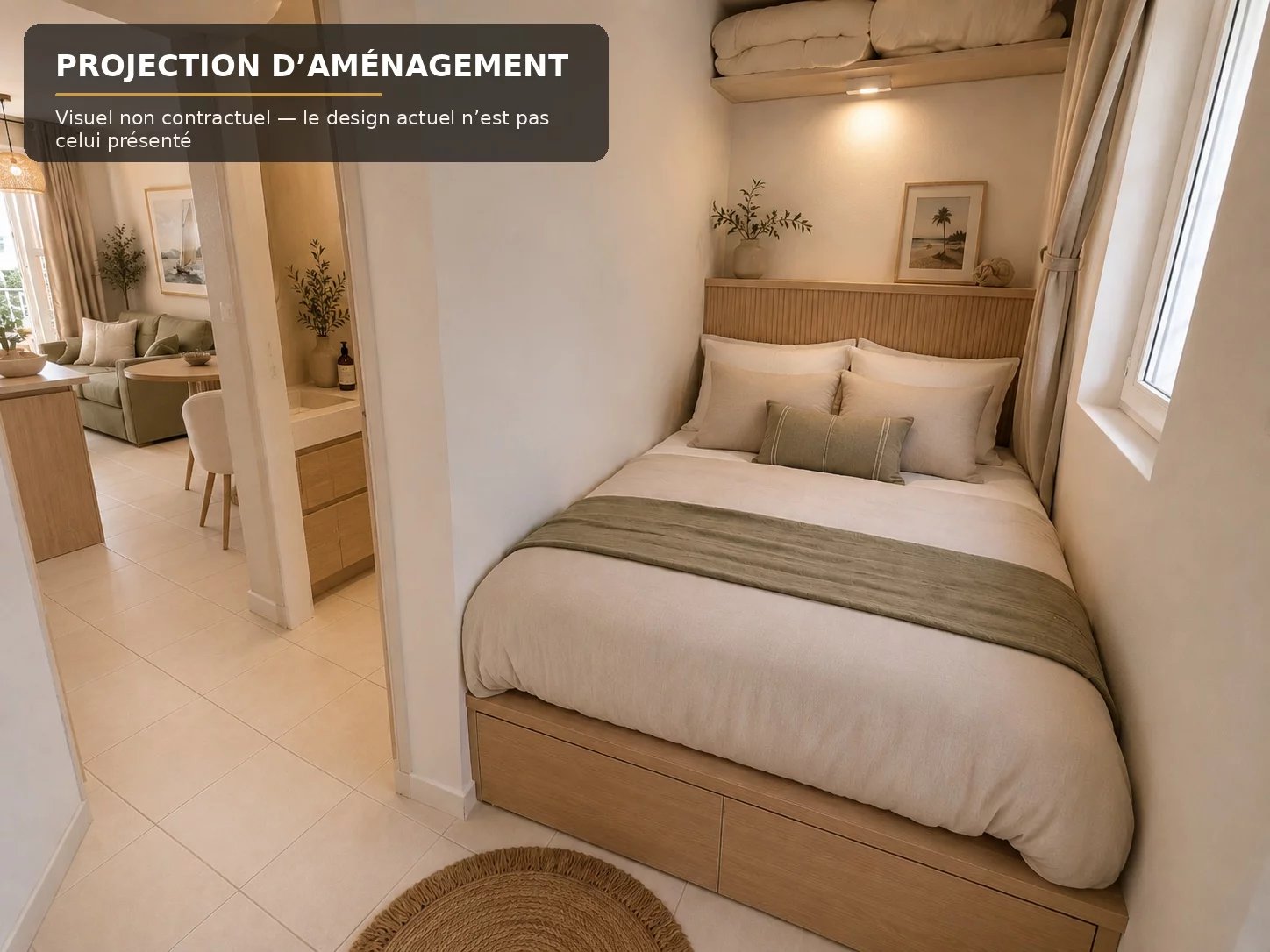 AGAY CAP ESTEREL LE HAMEAU coquet studio cabine vue mer. Parking