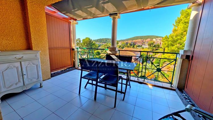 ACHAT AGAY Cap Estérel - Studio cabine type large dernier étage terrasse couverte expo Sud, parking privé sous sol